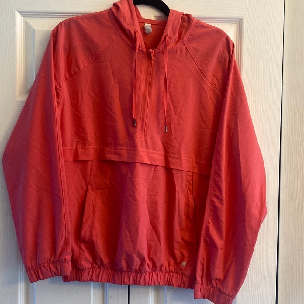 8 Layers Qwick-Dry Anorak Pullover Womens Size S Coral Pink Windbreaker Hooded